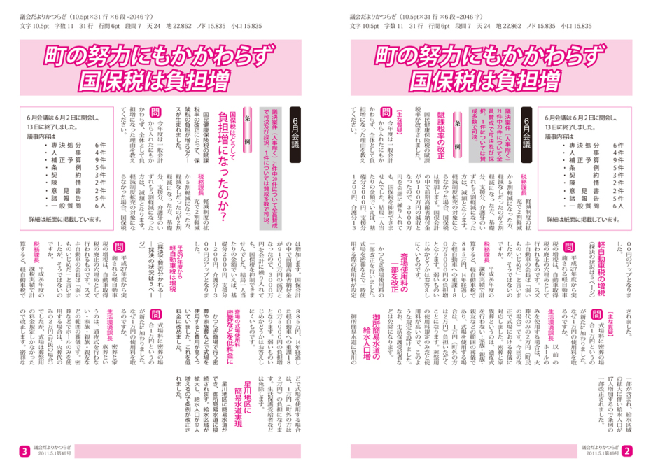 東芝が作成した6段組